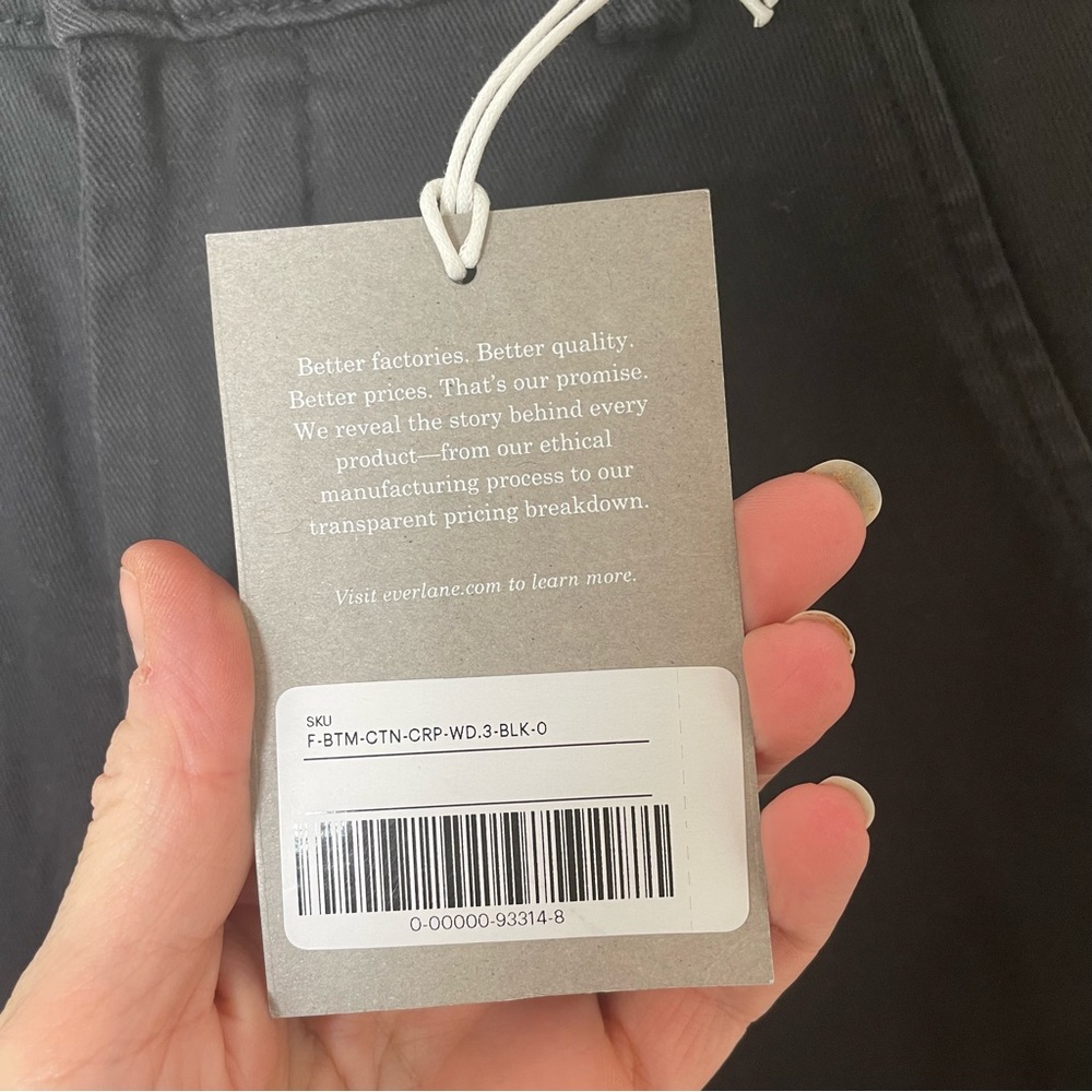 NEW WITH TAGS Everlane Black The Organic Wide-Leg Pant in Size 0 - Picture 8 of 8